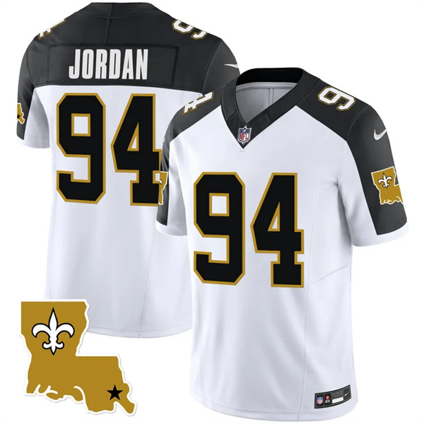 Men's New Orleans Saints #94 Cameron Jordan White Black 2023 F.U.S.E. 1987 Legacy Vapor Stitched Jersey - Click Image to Close